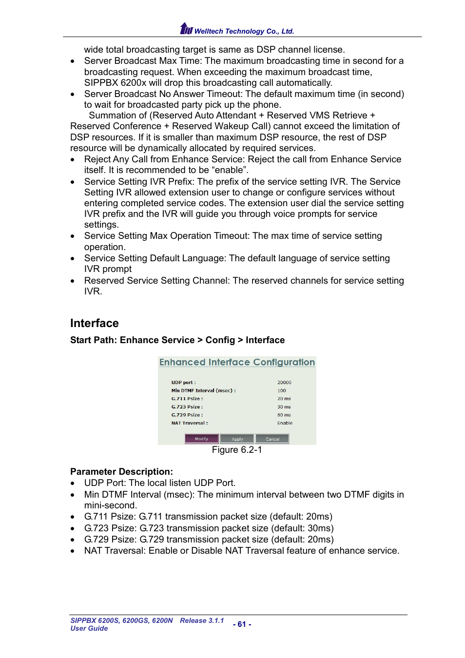 Interface, Nterface | Welltech SIPPBX 6200 V.3.1.1 User Manual | Page 61 / 214