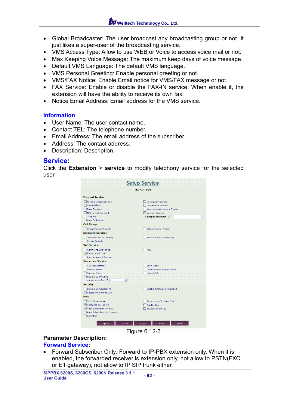 Welltech SIPPBX 6200 V.3.1.1 User Manual | Page 82 / 214