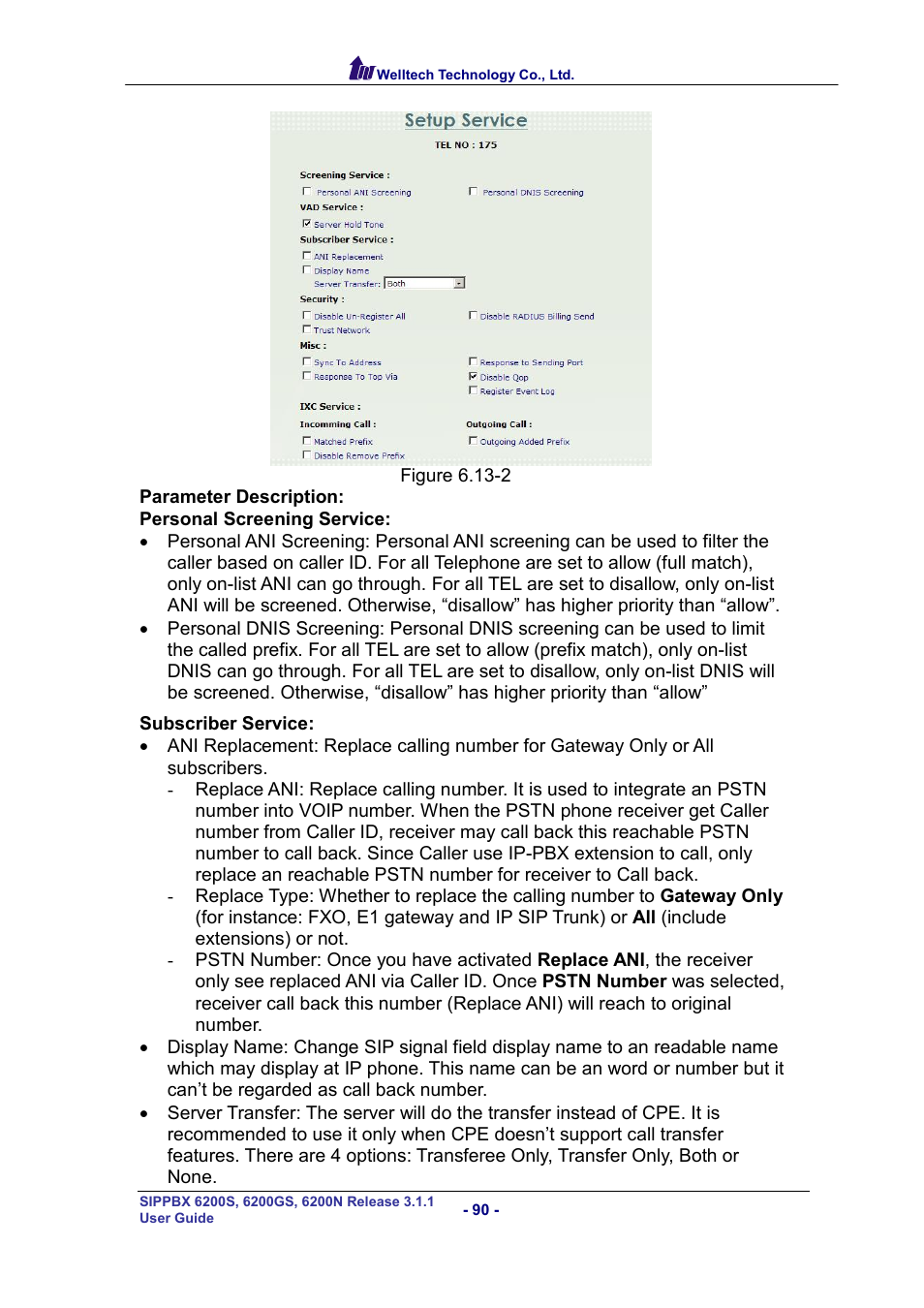 Welltech SIPPBX 6200 V.3.1.1 User Manual | Page 90 / 214