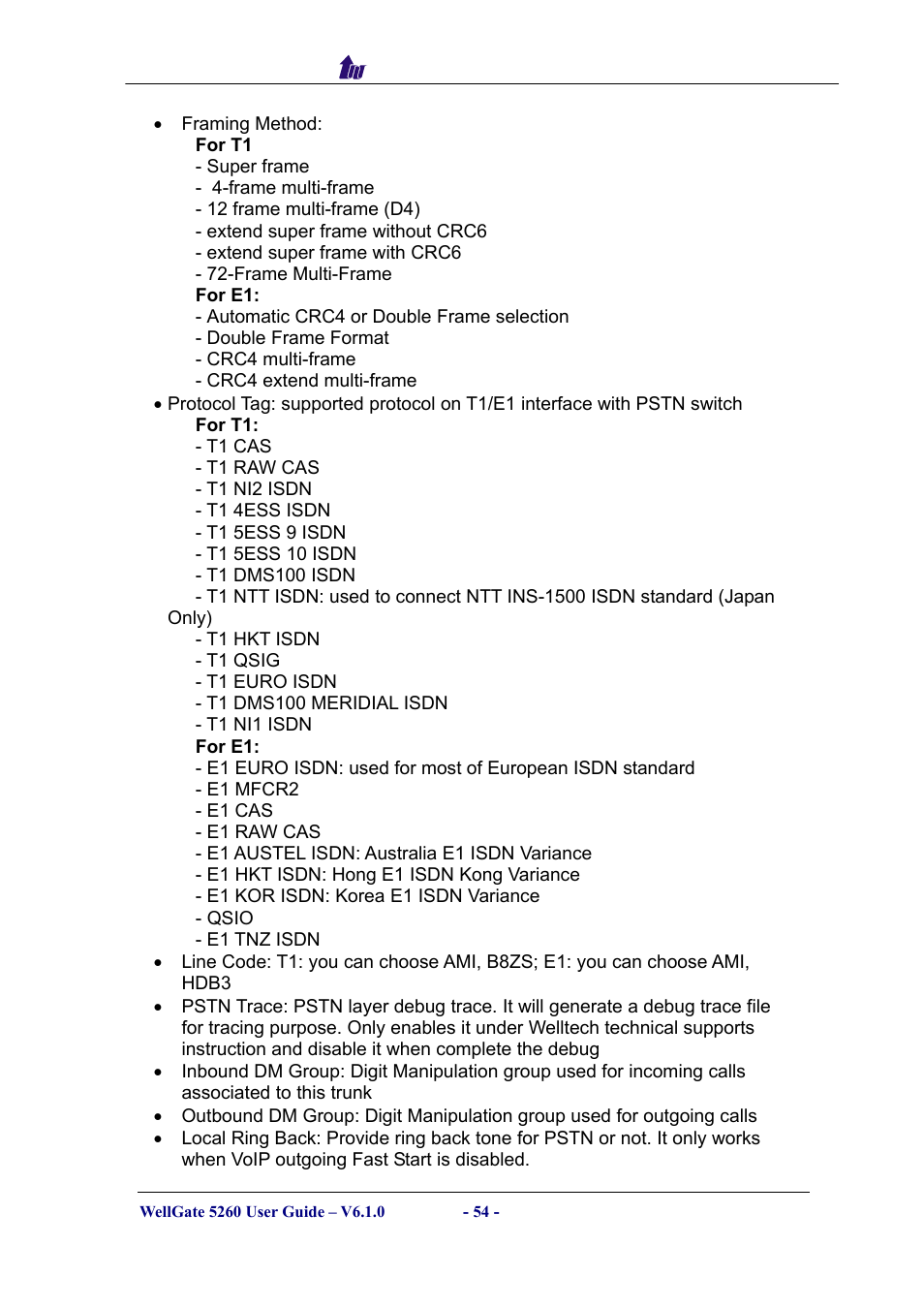 Welltech WG5260 V.6.1 User Manual | Page 54 / 136