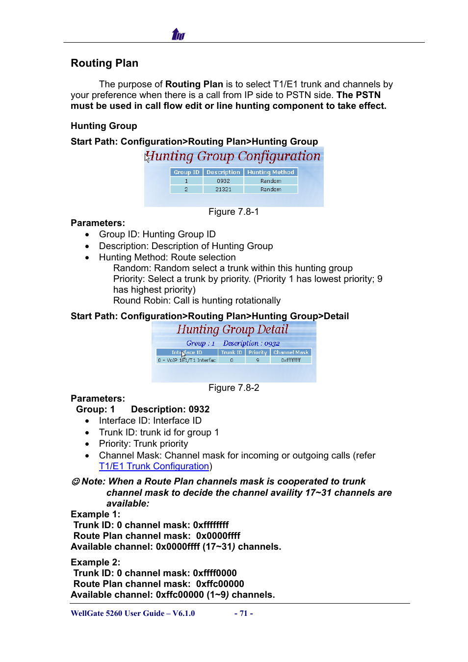 Routing plan | Welltech WG5260 V.6.1 User Manual | Page 71 / 136
