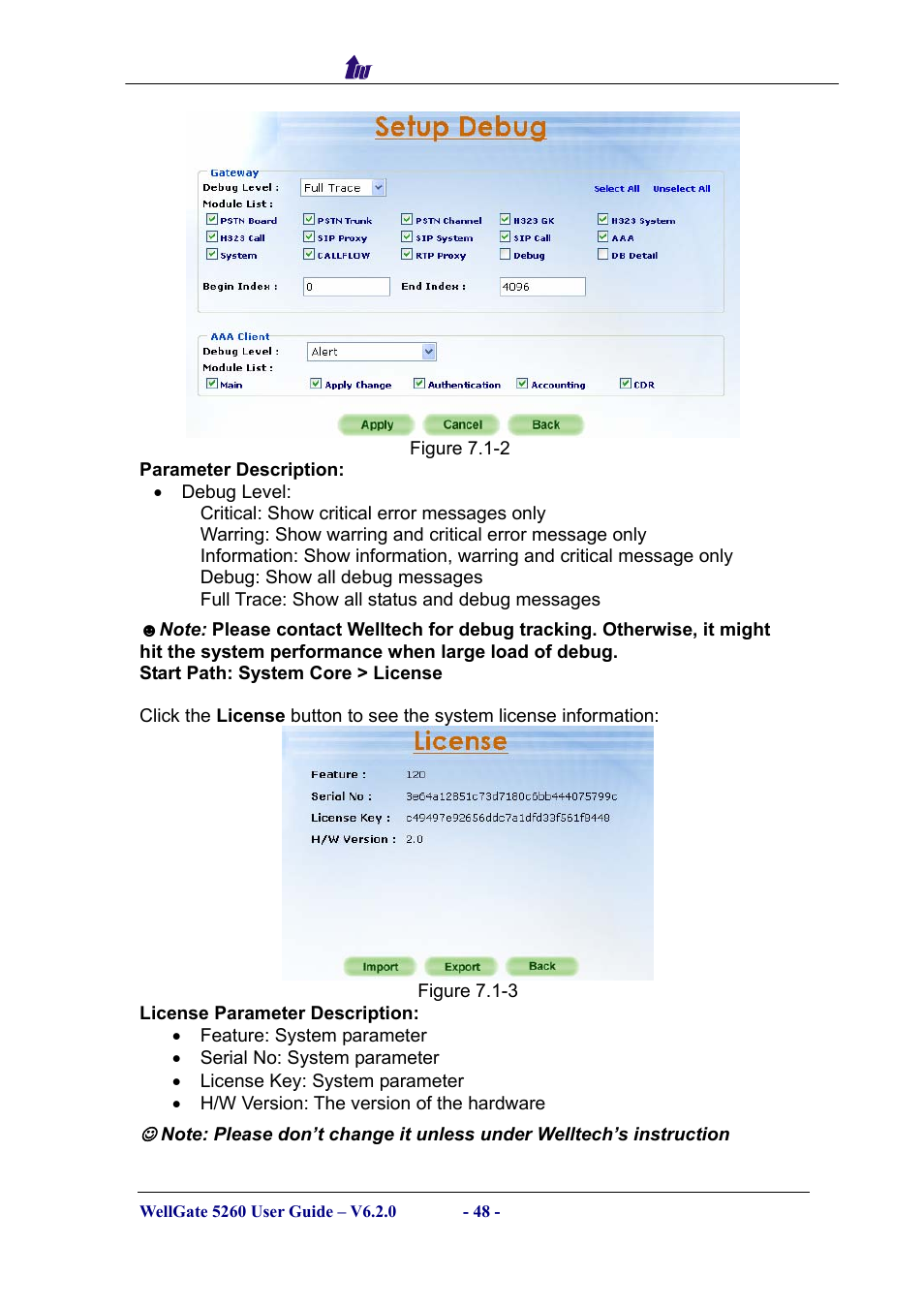 Welltech WG5260 V.6.2 User Manual | Page 48 / 137