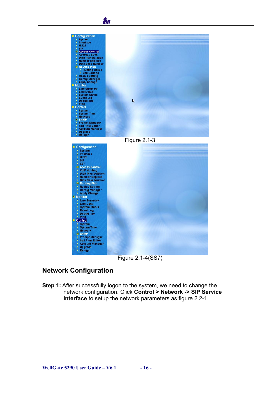 Network configuration, Etwork, Onfiguration | Welltech WG5290 User Manual | Page 16 / 149