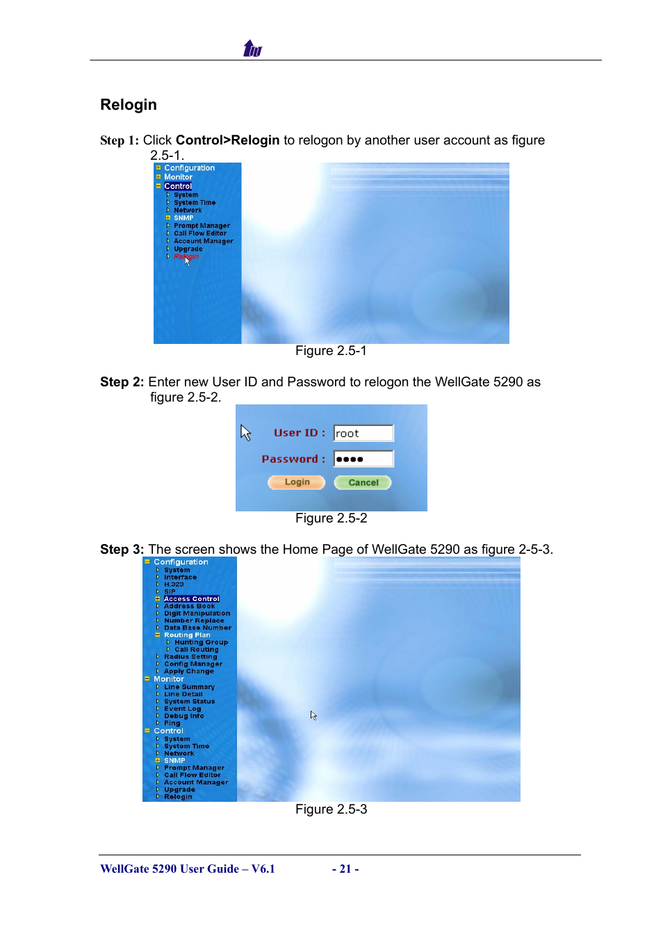 Relogin, Elogin | Welltech WG5290 User Manual | Page 21 / 149