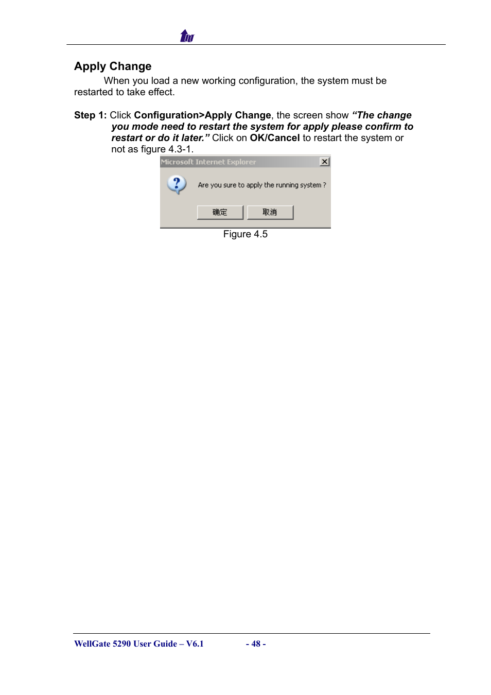 Apply change, Pply, Hange | Welltech WG5290 User Manual | Page 48 / 149