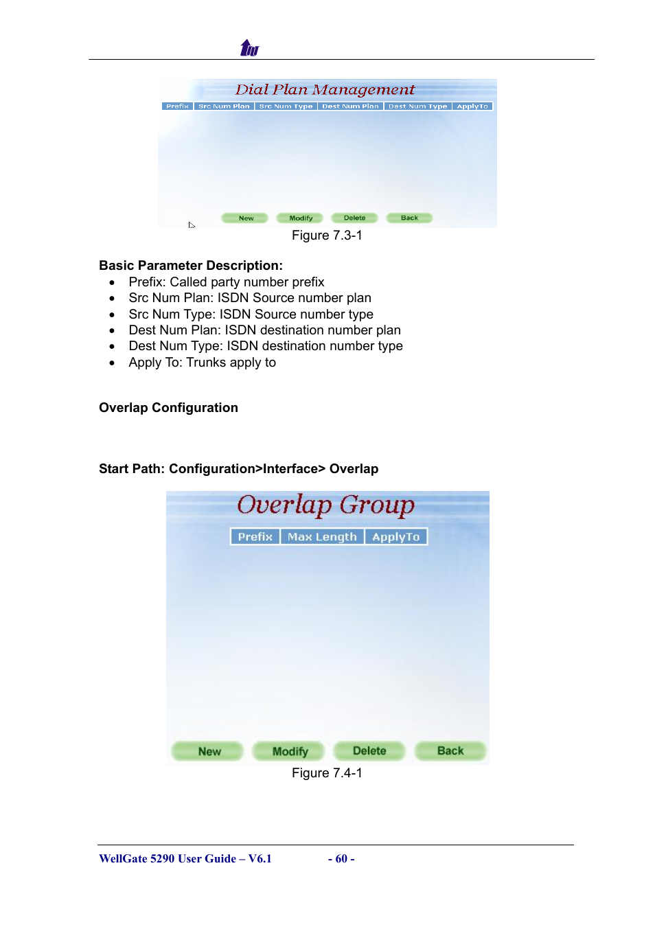 Overlap configuration | Welltech WG5290 User Manual | Page 60 / 149