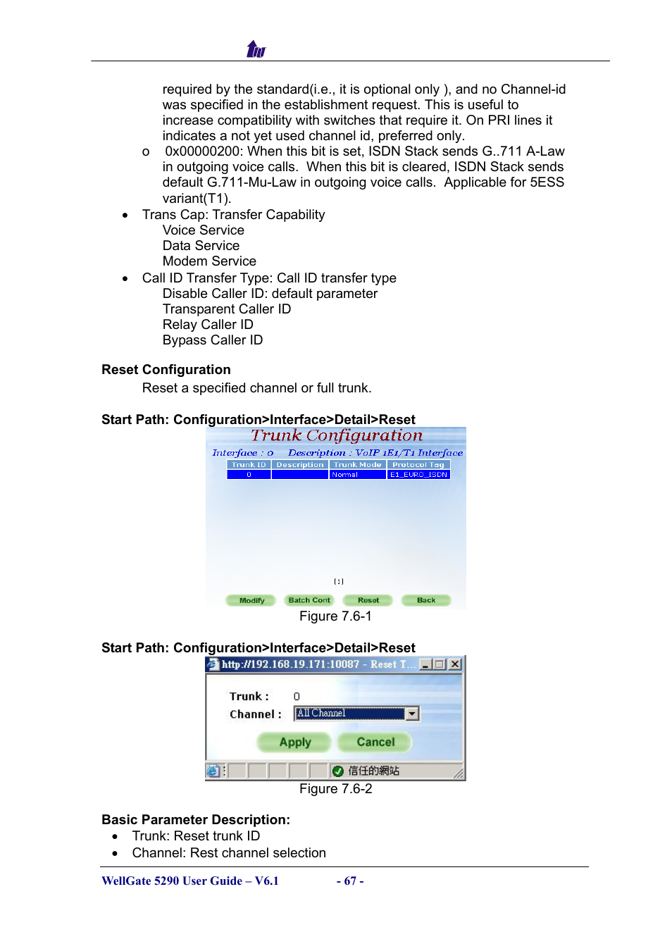 Reset configuration | Welltech WG5290 User Manual | Page 67 / 149