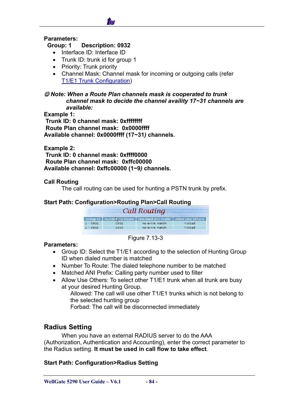 Radius setting | Welltech WG5290 User Manual | Page 84 / 149