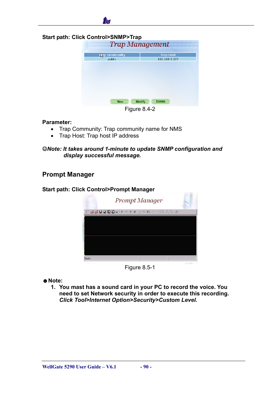 Prompt manager, Rompt, Anager | Welltech WG5290 User Manual | Page 90 / 149