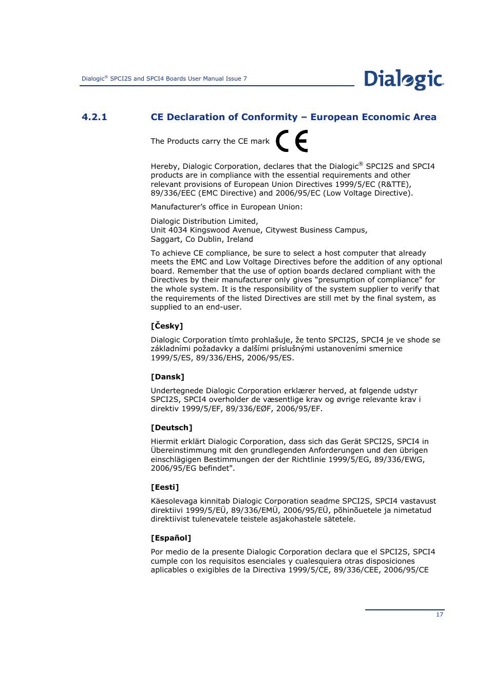 Welltech SPCI2S Boards User Manual | Page 17 / 37