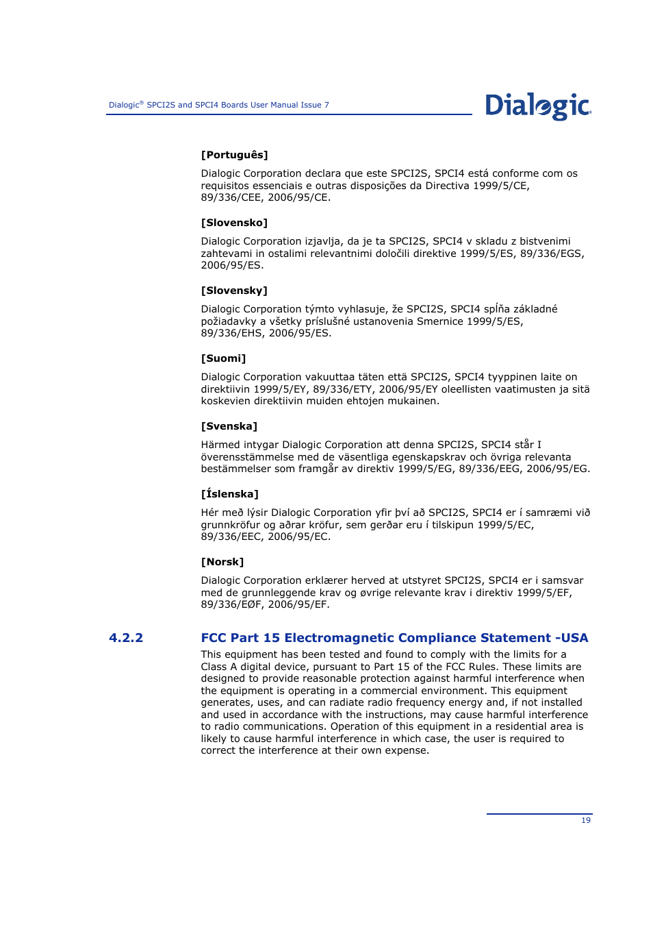 Welltech SPCI2S Boards User Manual | Page 19 / 37