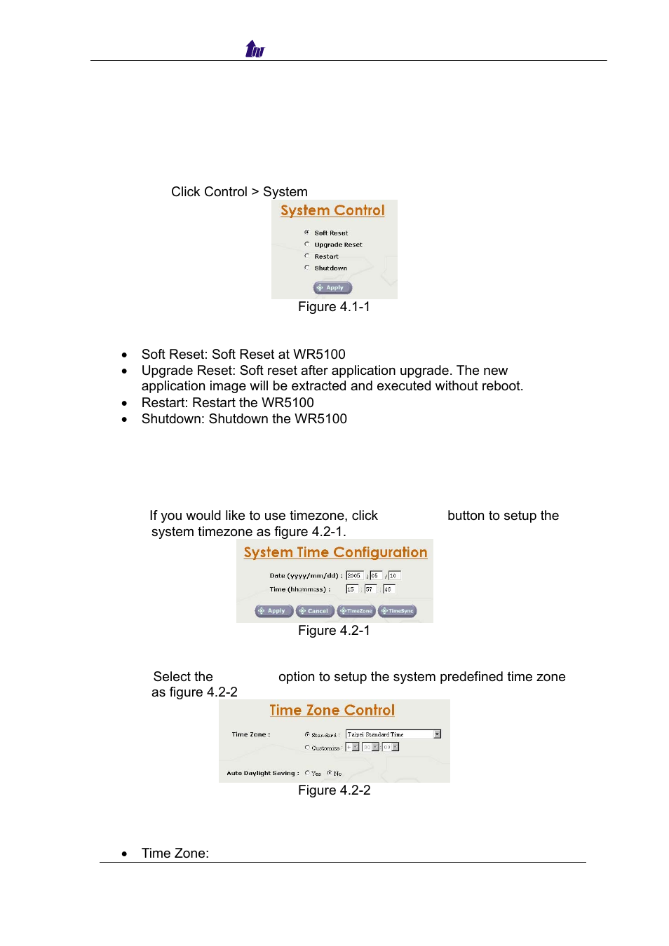 Chapter 3 system control reference, System, System time | System system time | Welltech WR5100 V.1.0 User Manual | Page 13 / 33