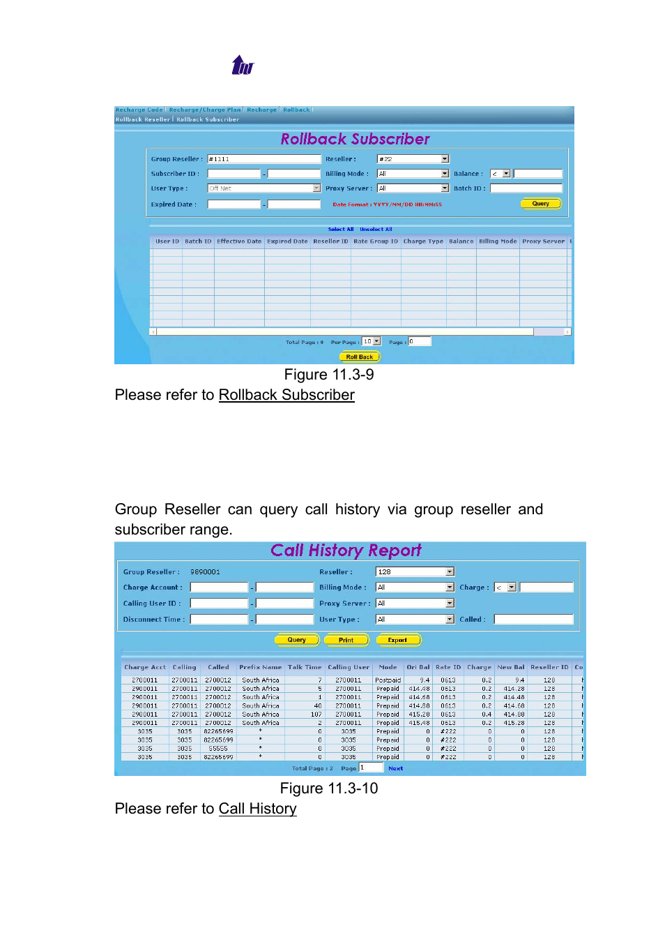 Report, Call history, Eport | Welltech WeIIBilling 6600 V.1.5 User Manual | Page 109 / 136