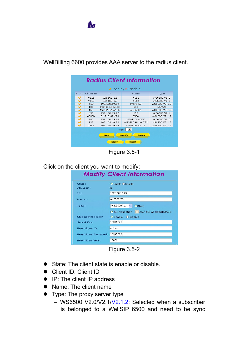 Radius client, Adius, Lient | Welltech WeIIBilling 6600 V.1.5 User Manual | Page 23 / 136