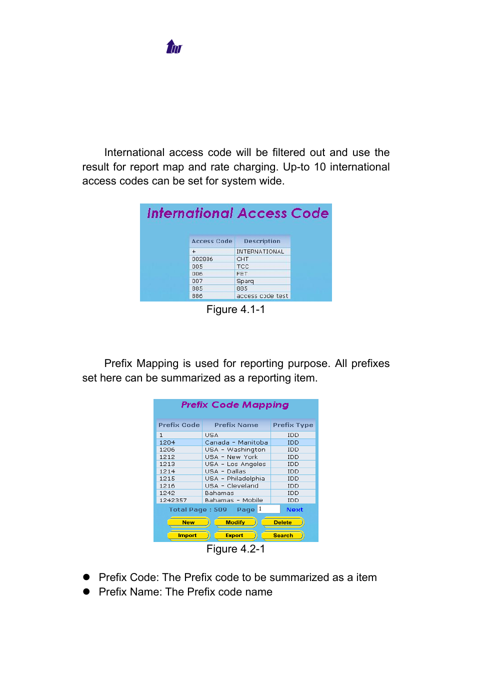 Chapter 4 rate plan, Access code, Prefix mapping | Ccess, Refix, Apping | Welltech WeIIBilling 6600 V.1.5 User Manual | Page 25 / 136