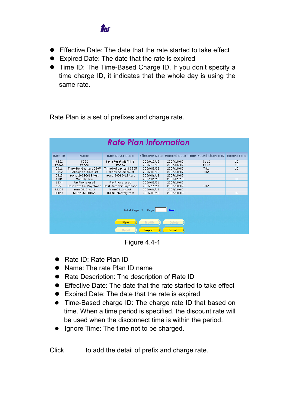 Rate plan information, Nformation | Welltech WeIIBilling 6600 V.1.5 User Manual | Page 28 / 136