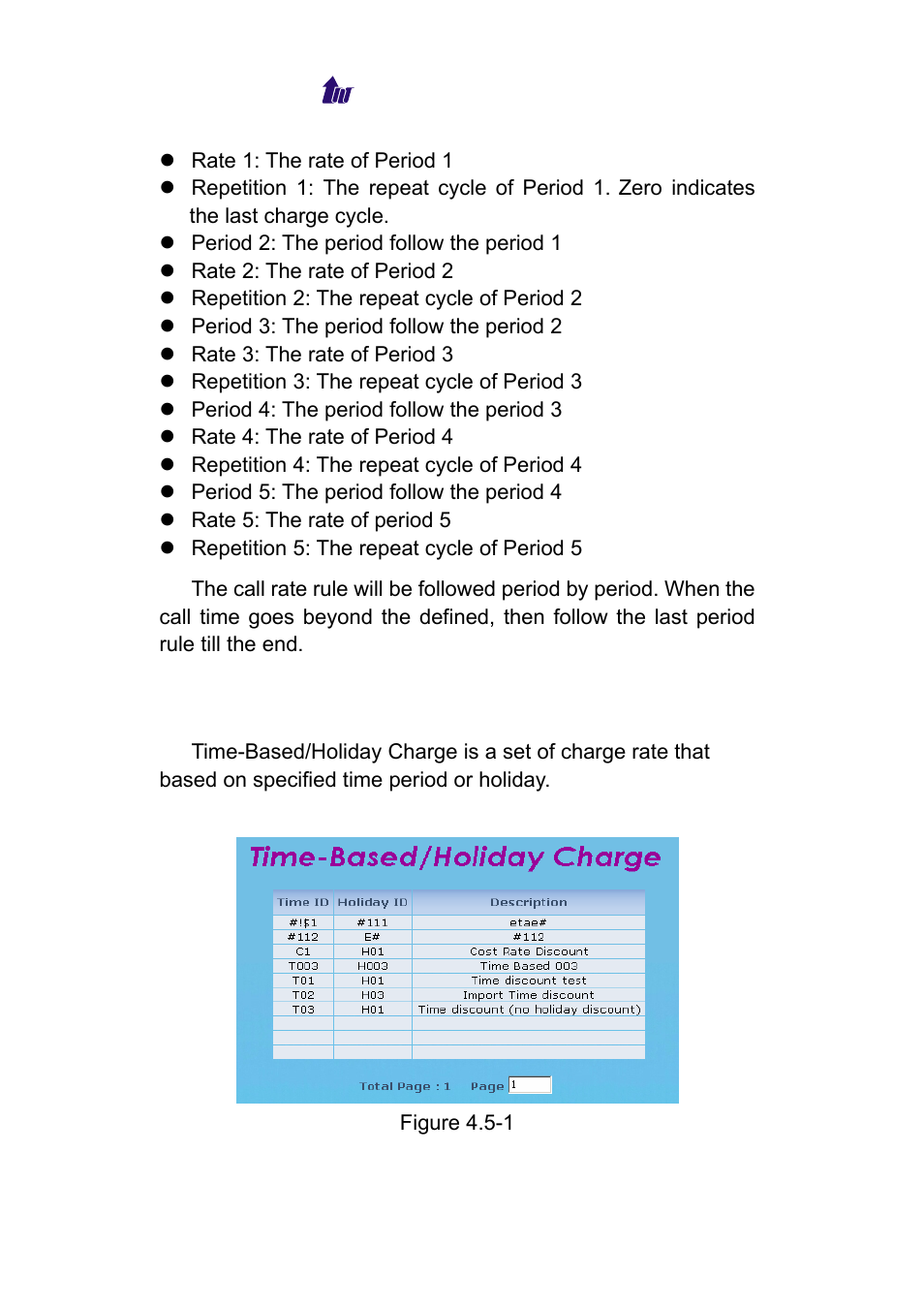 Time-based/ holiday charge, Ased, Oliday | Harge | Welltech WeIIBilling 6600 V.1.5 User Manual | Page 30 / 136