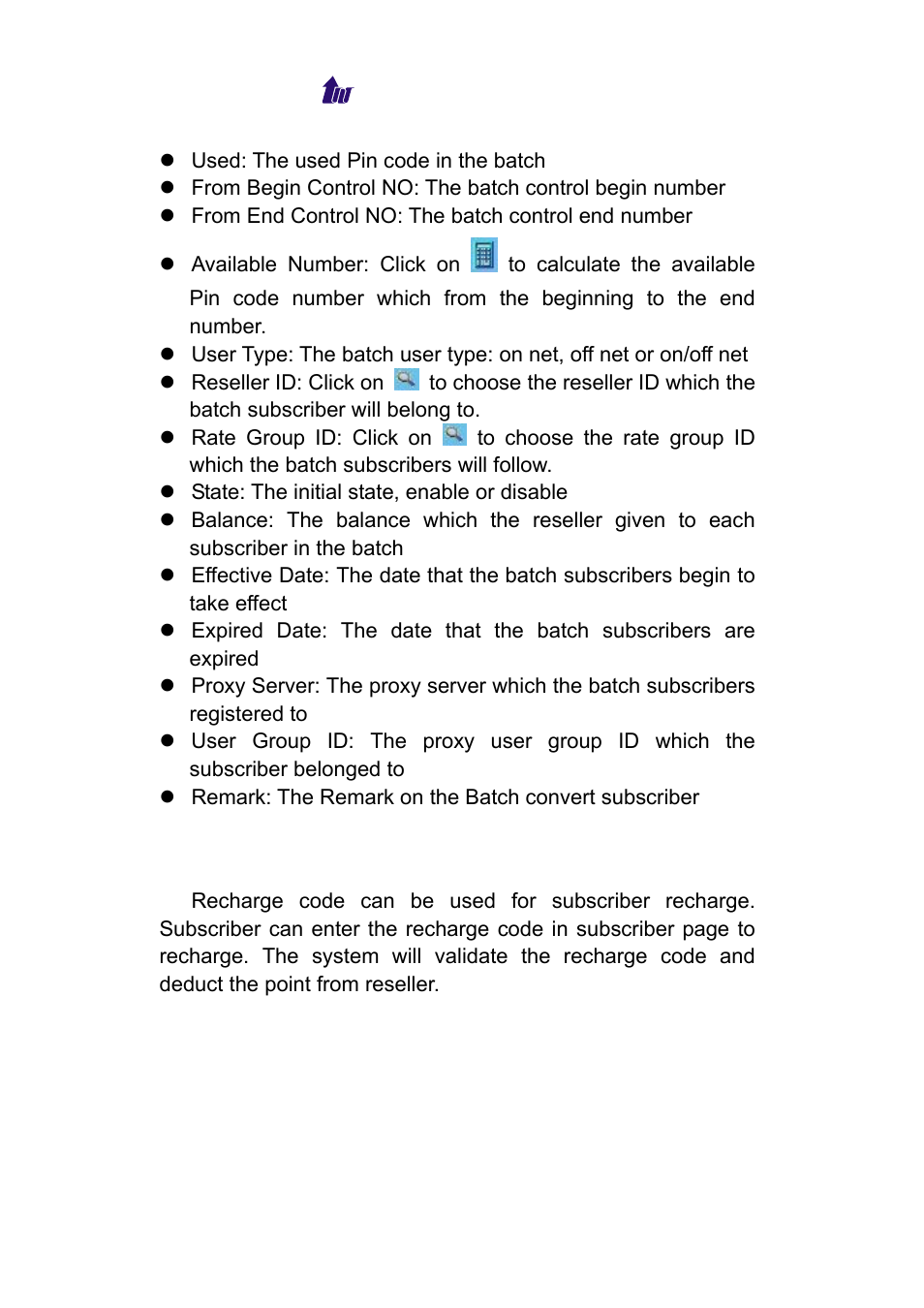 Recharge code, Echarge | Welltech WeIIBilling 6600 V.1.5 User Manual | Page 54 / 136