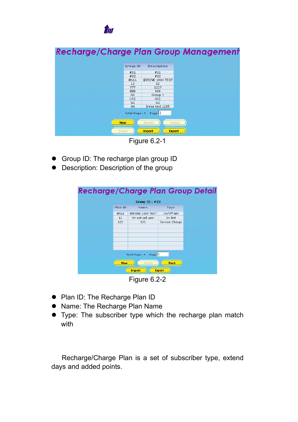 Recharge/charge plan, Echarge, Harge | Welltech WeIIBilling 6600 V.1.5 User Manual | Page 57 / 136