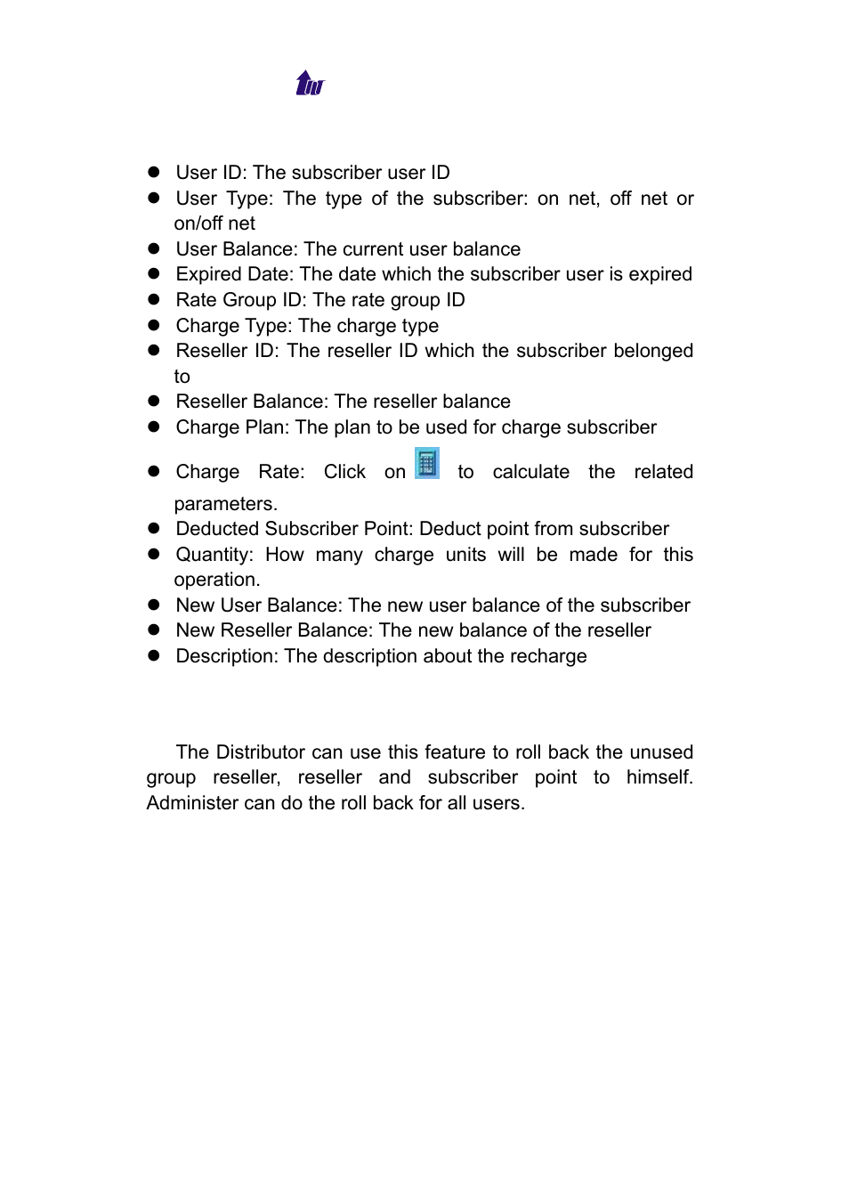 Rollback, Roll back group reseller, Ollback | Welltech WeIIBilling 6600 V.1.5 User Manual | Page 67 / 136