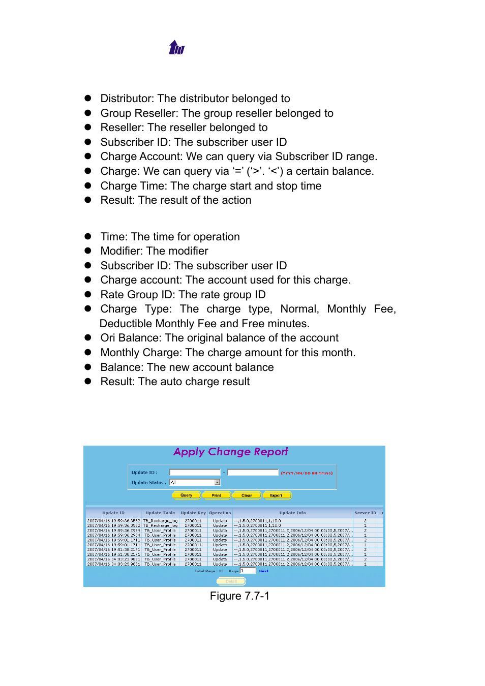 Apply change report, Pply, Hange | Eport | Welltech WeIIBilling 6600 V.1.5 User Manual | Page 85 / 136