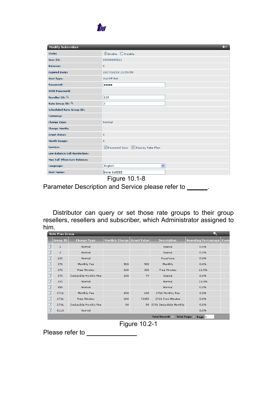 Rate plan > rate plan group, Roup | Welltech WS 6600 V.2.0 User Manual | Page 122 / 161