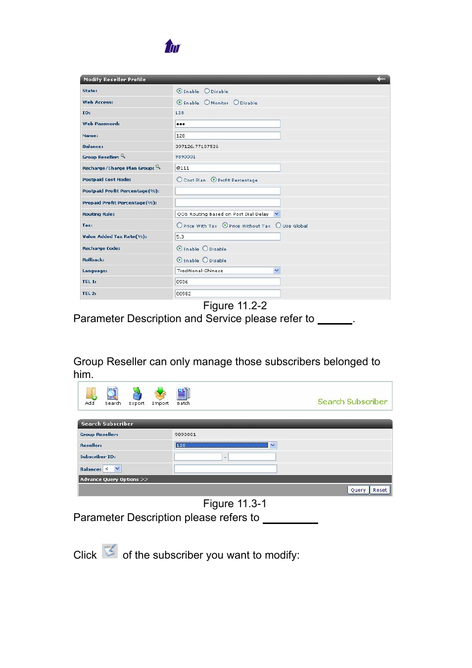 Subscriber, Ubscriber | Welltech WS 6600 V.2.0 User Manual | Page 130 / 161