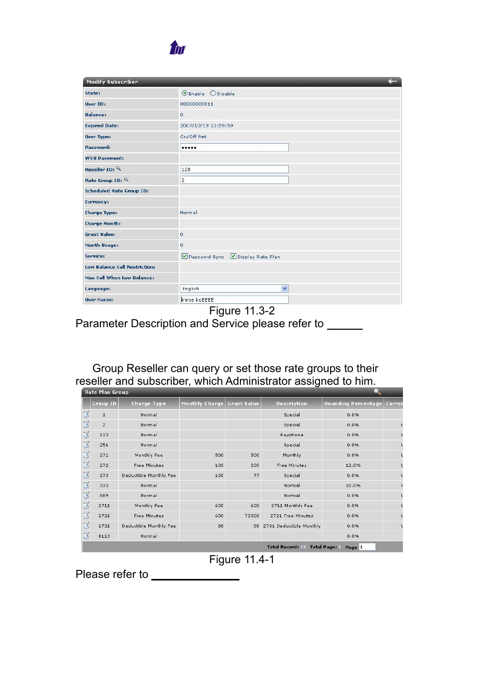 Rate plan > rate plan group, Roup | Welltech WS 6600 V.2.0 User Manual | Page 131 / 161
