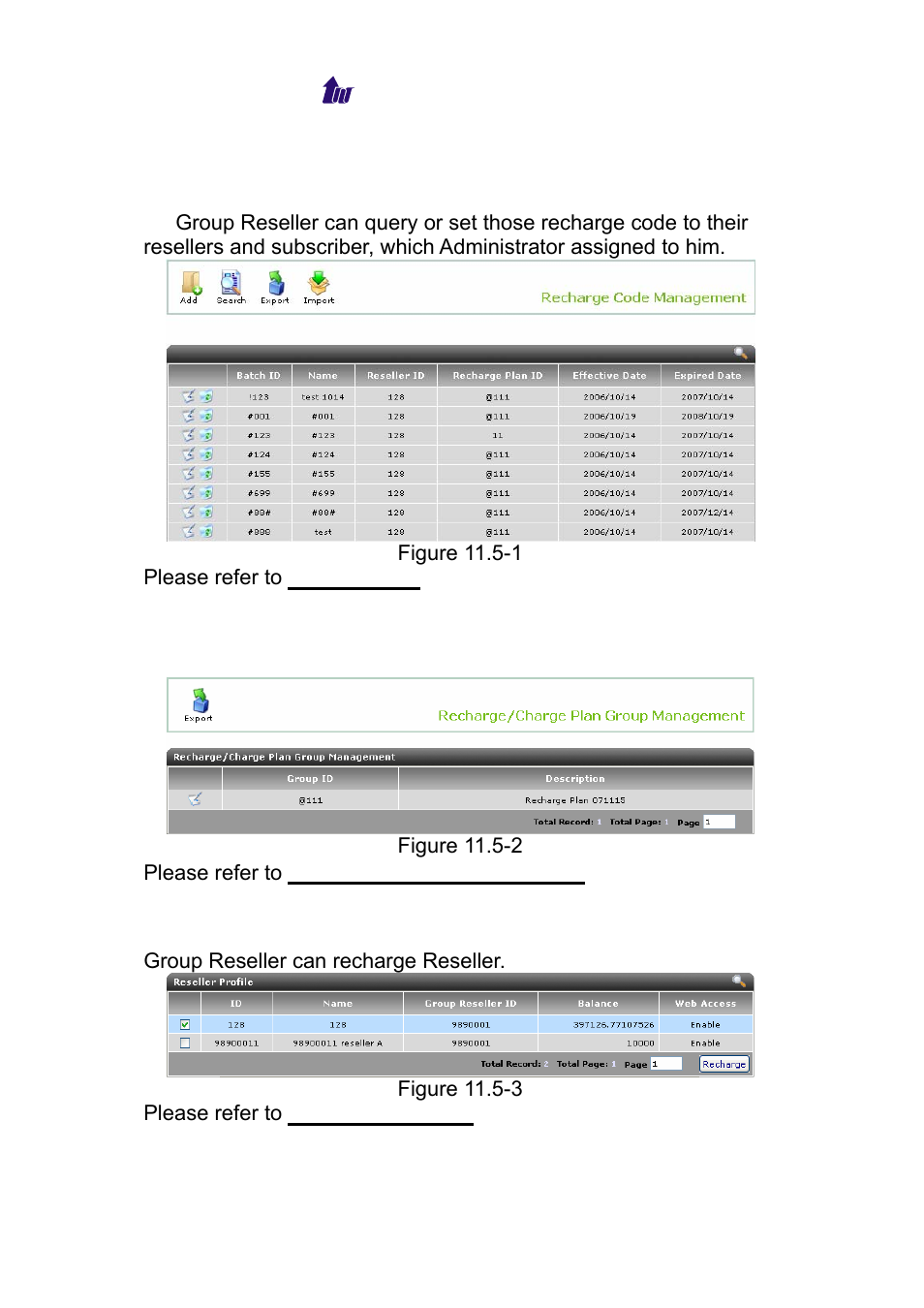 Prepaid service, Prepaid service > recharge code, Recharge/charge plan group | Recharge reseller, Repaid, Ervice | Welltech WS 6600 V.2.0 User Manual | Page 132 / 161