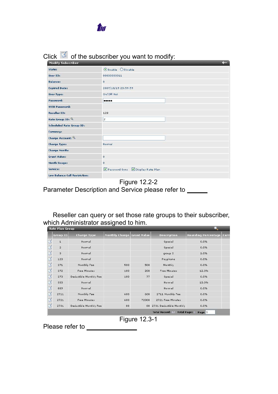 Rate plan > rate plan group, Roup | Welltech WS 6600 V.2.0 User Manual | Page 138 / 161