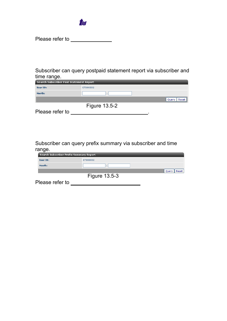 Subscriber postpaid statement, Subscriber prefix summary | Welltech WS 6600 V.2.0 User Manual | Page 146 / 161