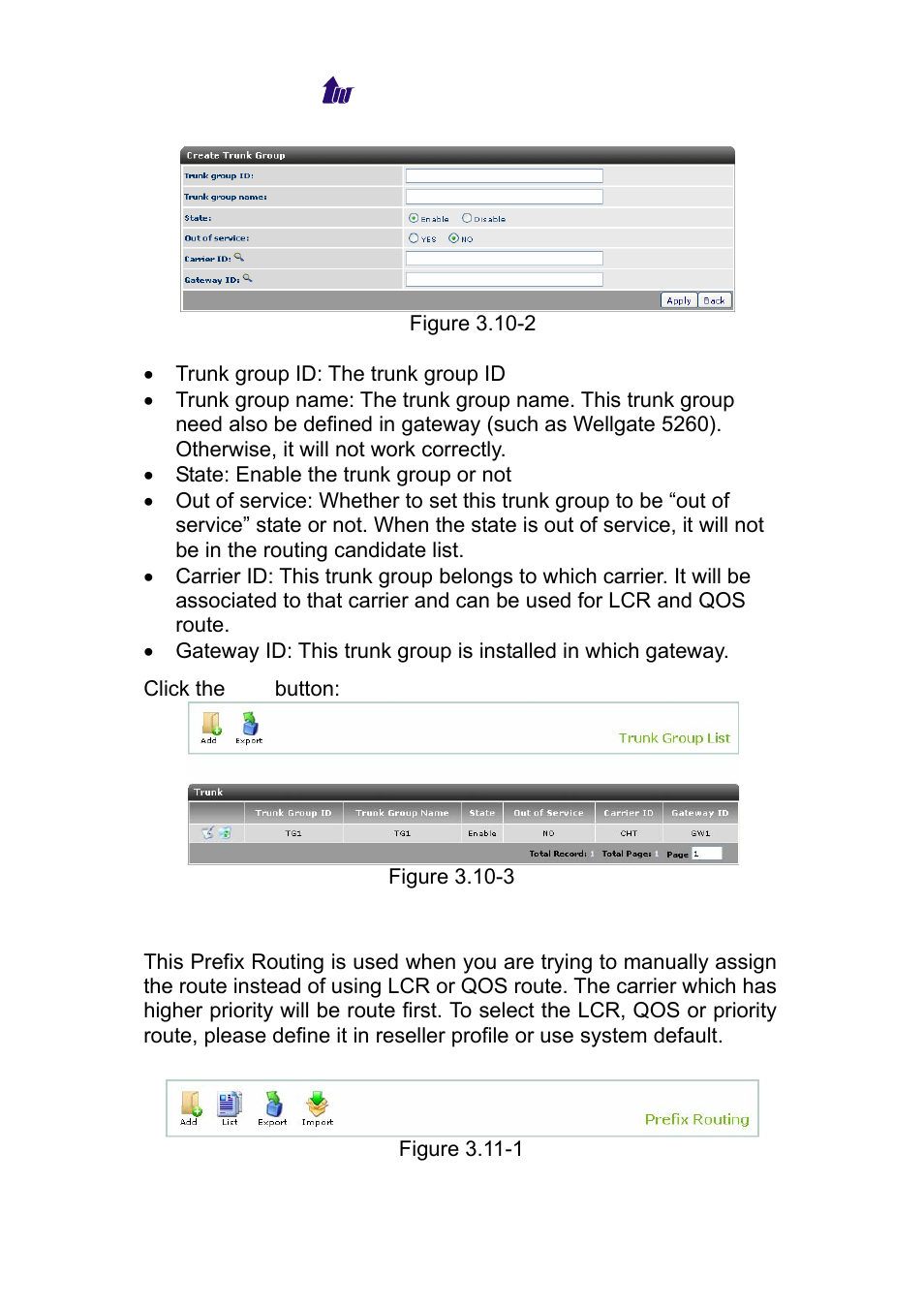 Prefix routing, Refix, Outing | Welltech WS 6600 V.2.0 User Manual | Page 29 / 161