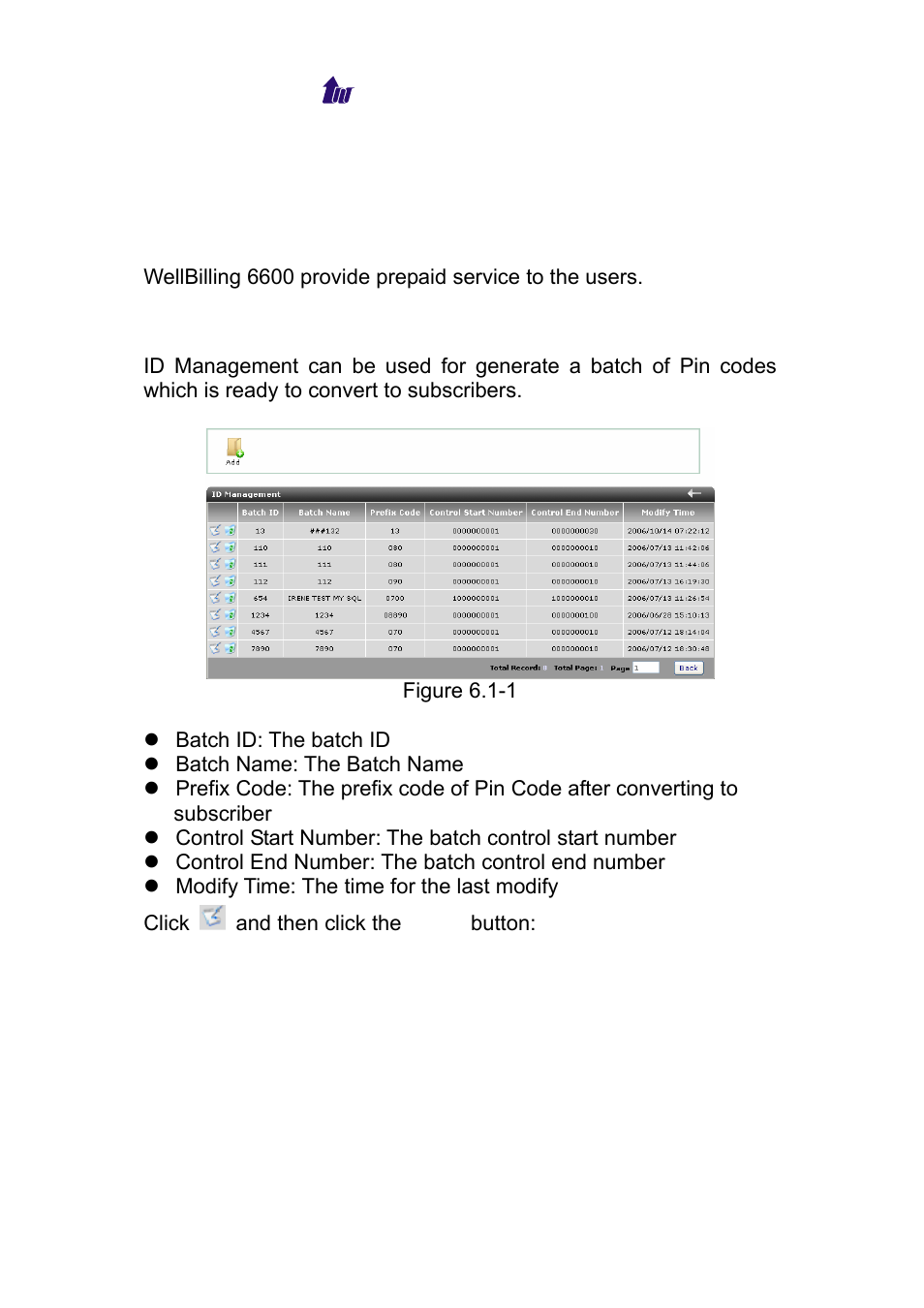 Chapter 6 prepaid service, Id management, Anagement | Welltech WS 6600 V.2.0 User Manual | Page 65 / 161