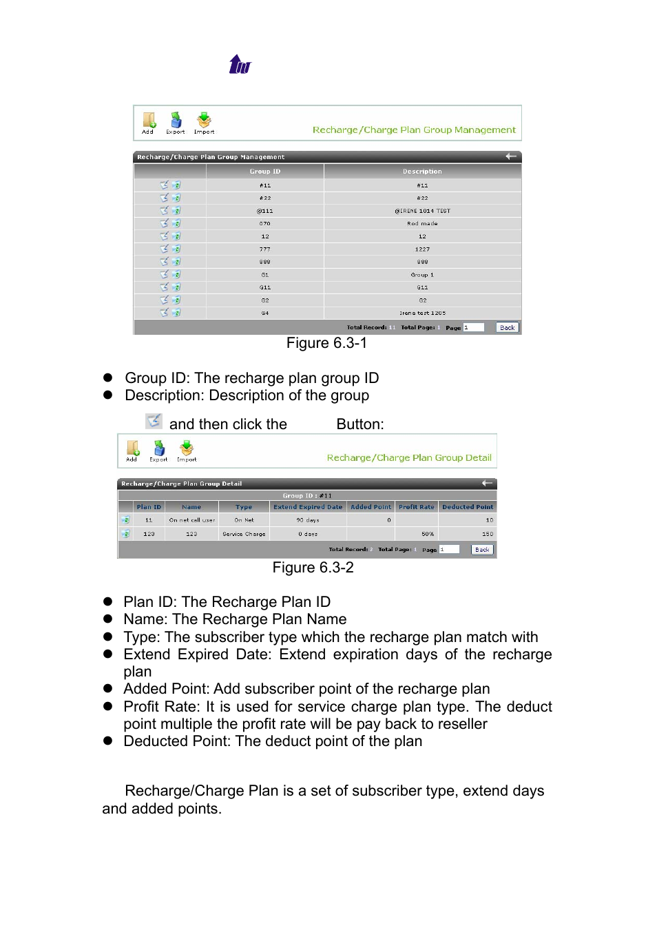 Recharge/charge plan | Welltech WS 6600 V.2.0 User Manual | Page 71 / 161