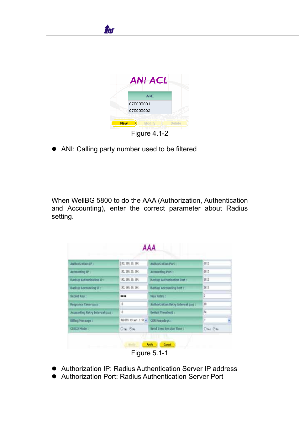 Ani acl | Welltech WellBG 5800 V.1.0 User Manual | Page 19 / 46