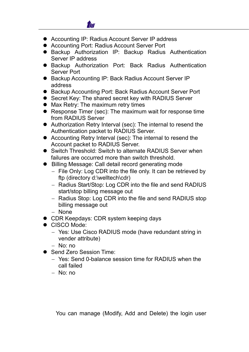 Account manager | Welltech WellBG 5800 V.1.0 User Manual | Page 20 / 46