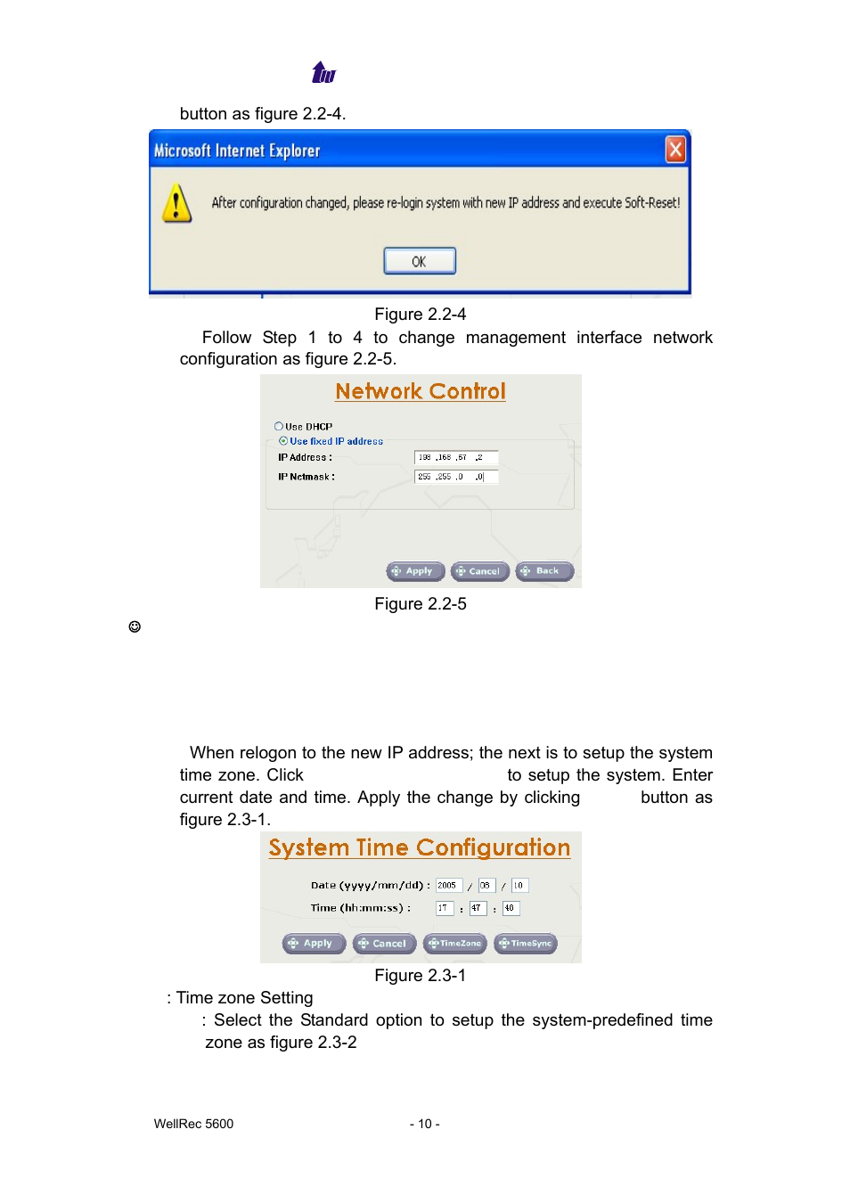 System time | Welltech WellRec 5600 V.1.0 User Manual | Page 10 / 44