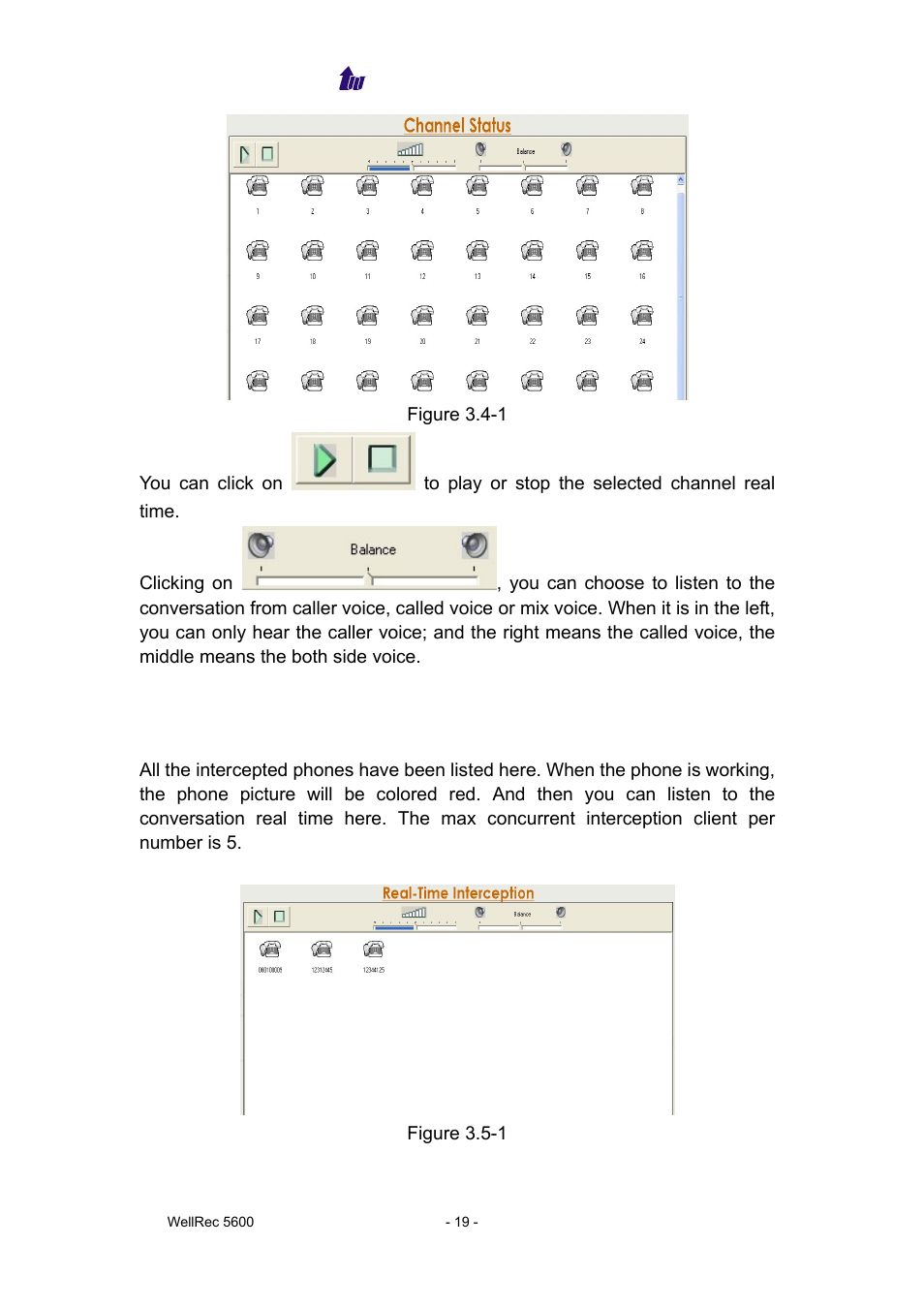 Real-time interception | Welltech WellRec 5600 V.1.0 User Manual | Page 19 / 44