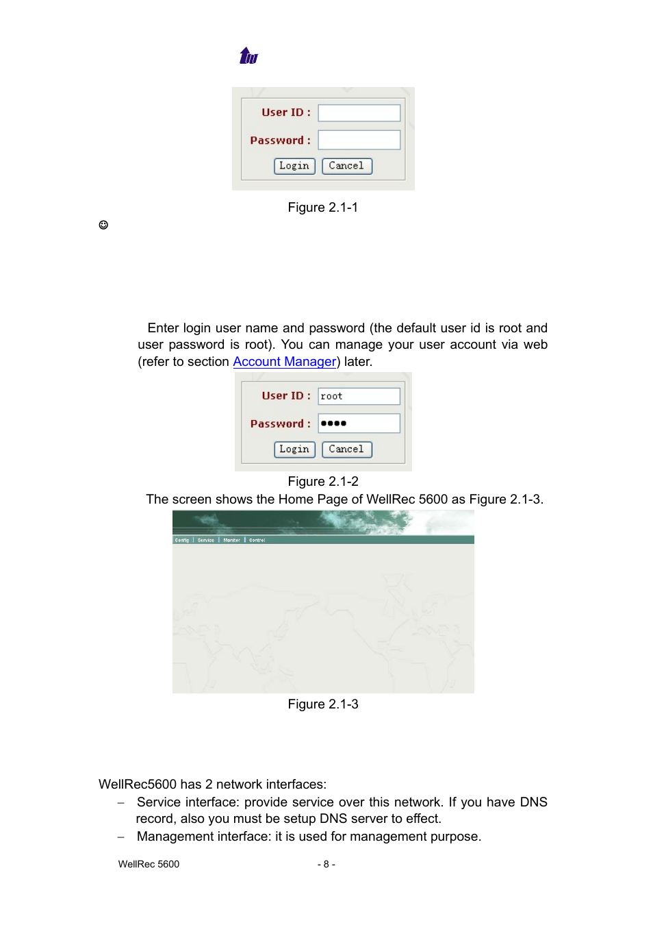Network | Welltech WellRec 5600 V.1.0 User Manual | Page 8 / 44