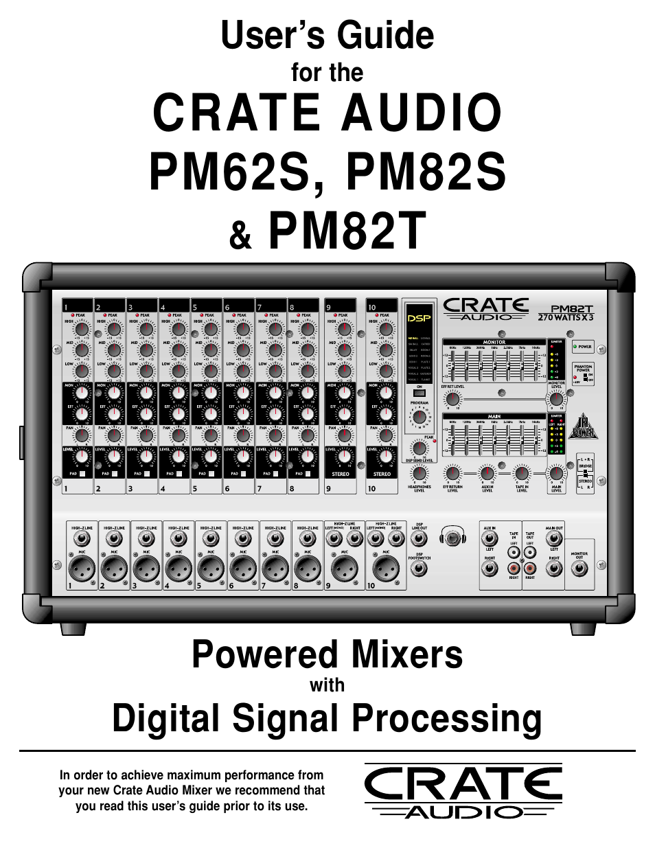 Crate Amplifiers PM82S User Manual | 12 pages