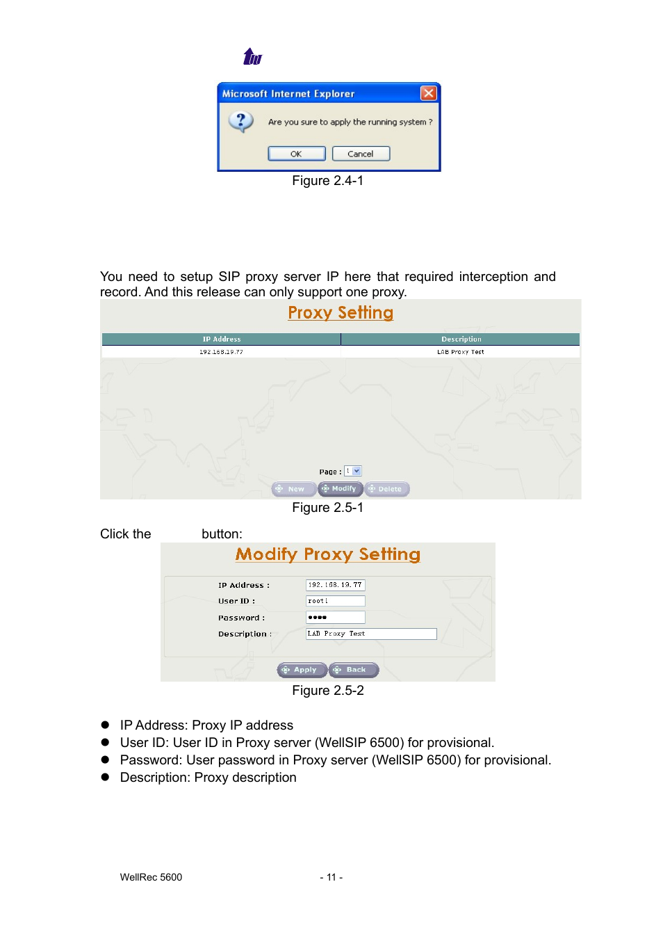 Proxy setting, System config | Welltech WellRec 5600 V.1.5 User Manual | Page 11 / 42
