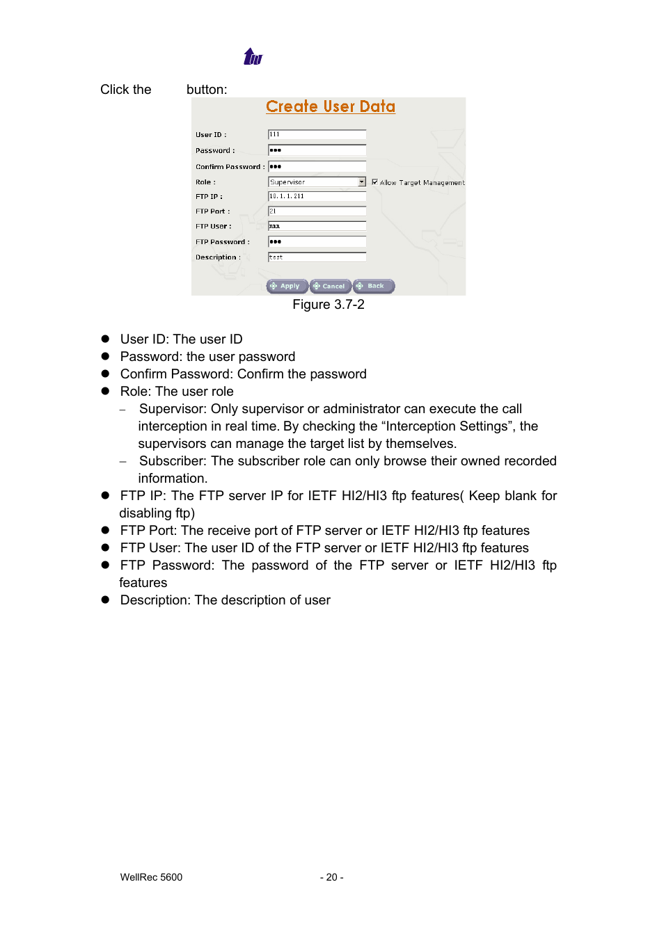 Welltech WellRec 5600 V.1.5 User Manual | Page 20 / 42