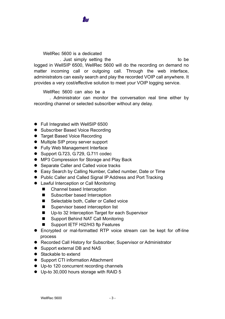 Welltech WellRec 5600 V.1.5 User Manual | Page 3 / 42