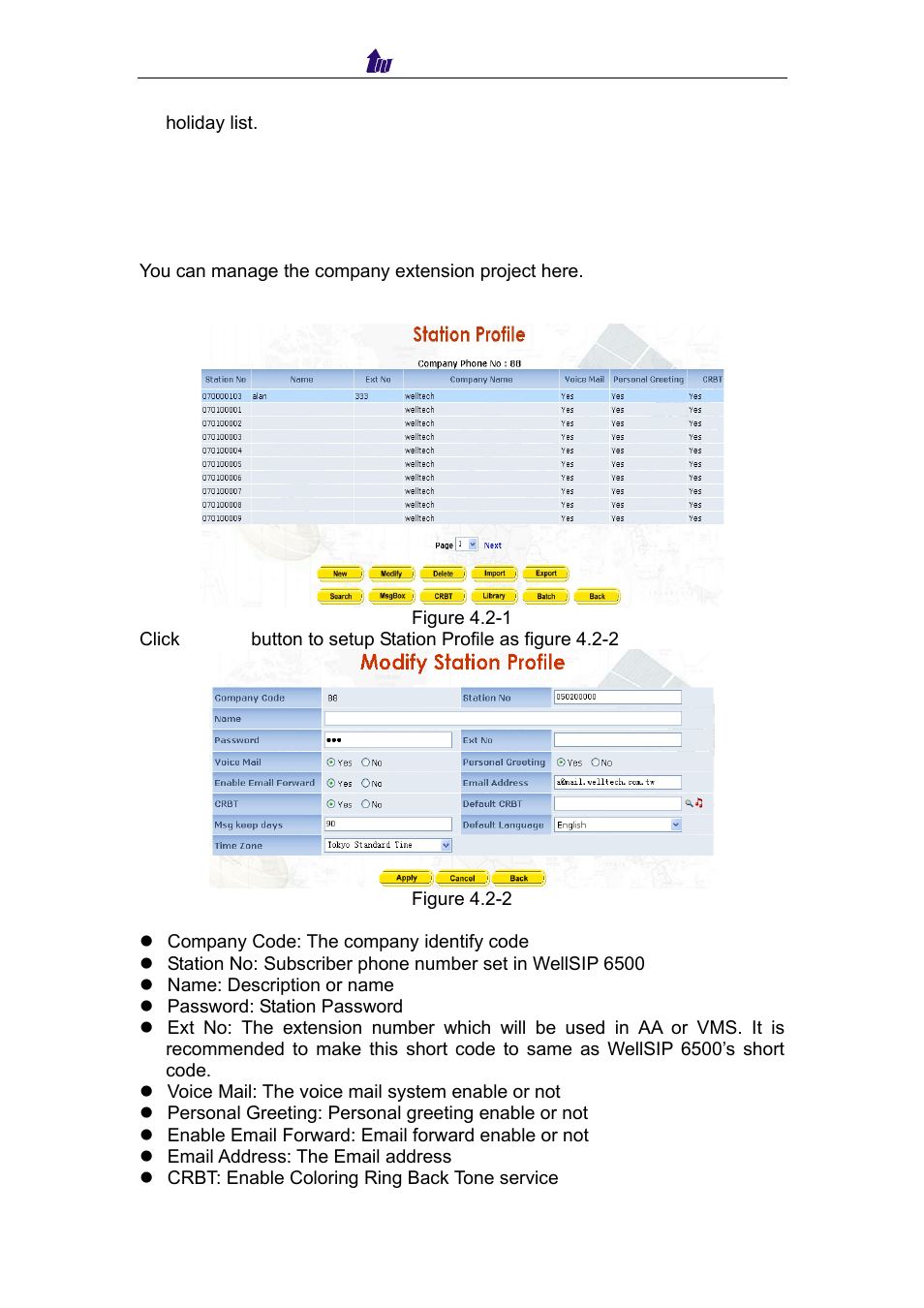 2 station profile | Welltech IP Centrex 6850 V.1.5 User Manual | Page 24 / 83