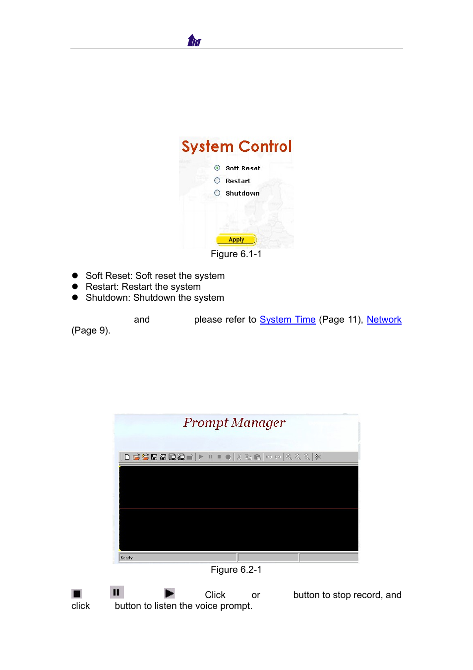 Chapter 6 system control, 1 system, 2 prompt manager | Welltech IP Centrex 6850 V.1.5 User Manual | Page 36 / 83