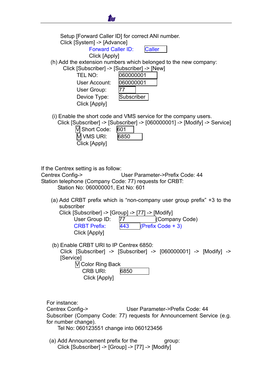 Welltech IP Centrex 6850 V.1.5 User Manual | Page 61 / 83