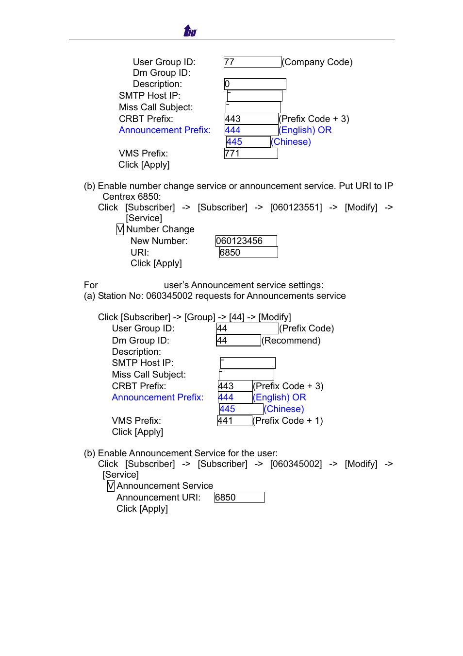 Welltech IP Centrex 6850 V.1.5 User Manual | Page 62 / 83