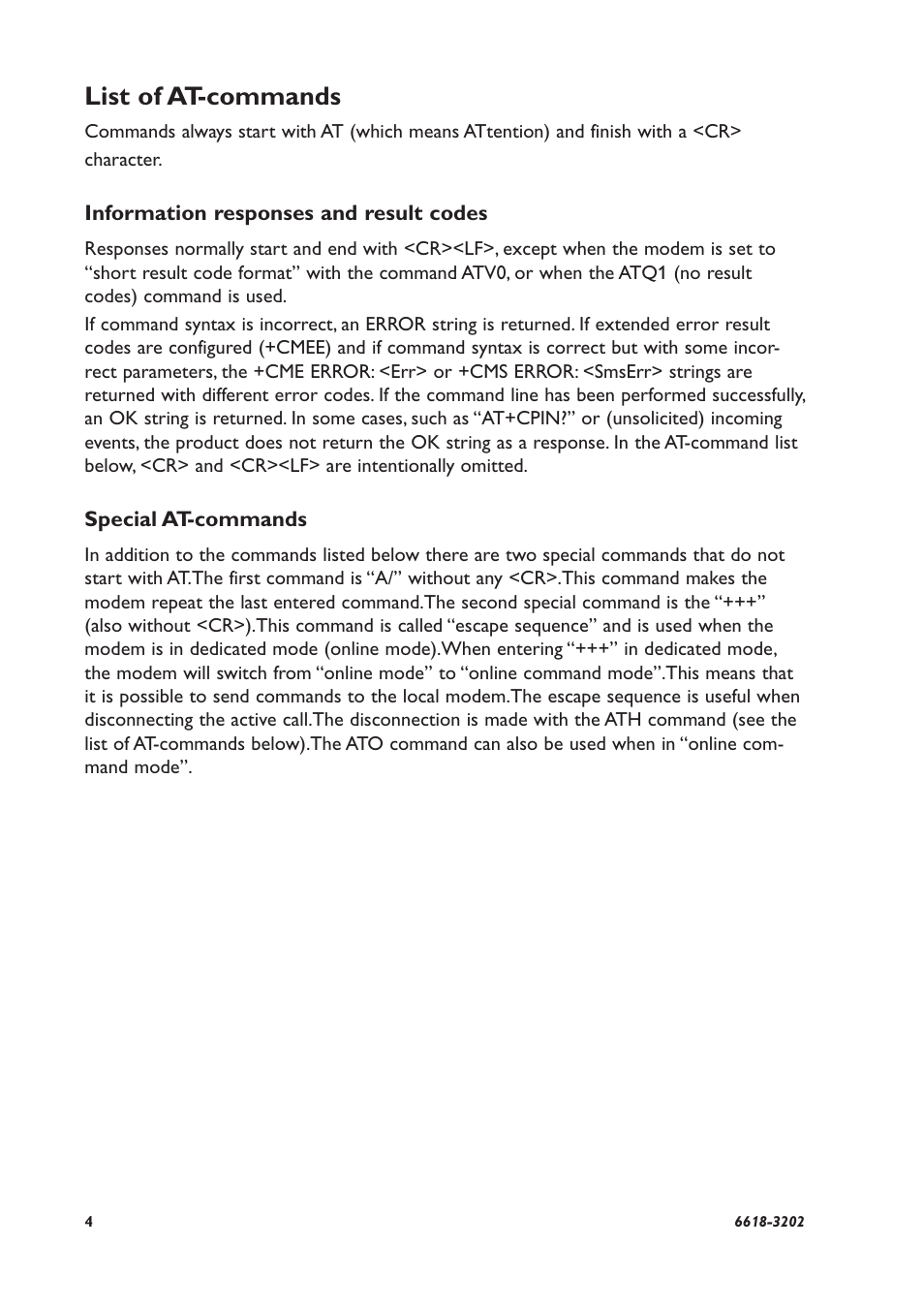 List of at-commands | Westermo TDW-33 User Manual | Page 4 / 88