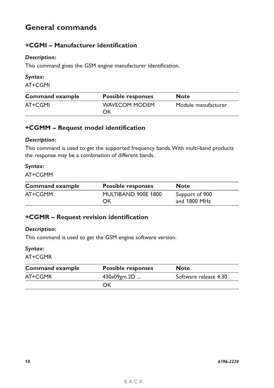 General commands | Westermo GD-01 User Manual | Page 10 / 206