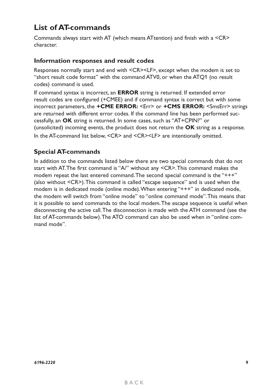 List of at-commands | Westermo GD-01 User Manual | Page 9 / 206